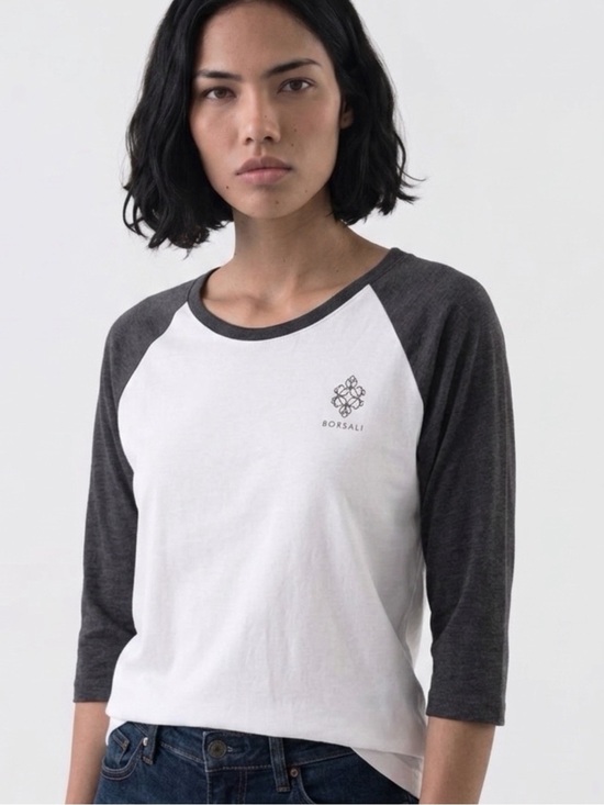 Tops - White Gray Raglan Tee Travel Graphic Print Top